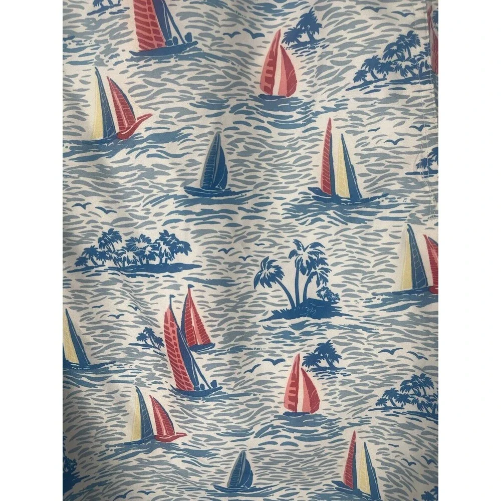St John’s Bay Blue Sailboat Swim Short 9” Inseam Sz XXL New